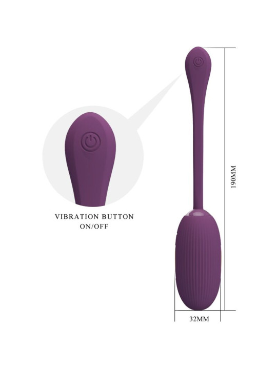 HUEVO VIBRADOR RECARGABLE LILA CON APP Y 12 MODOS DE LA MARCA PRETTY LOVE SMART