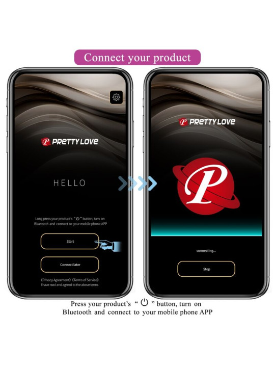 HUEVO VIBRADOR RECARGABLE LILA CON APP Y 12 MODOS DE LA MARCA PRETTY LOVE SMART