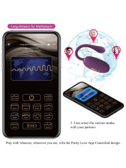 HUEVO VIBRADOR RECARGABLE LILA CON APP Y 12 MODOS DE LA MARCA PRETTY LOVE SMART