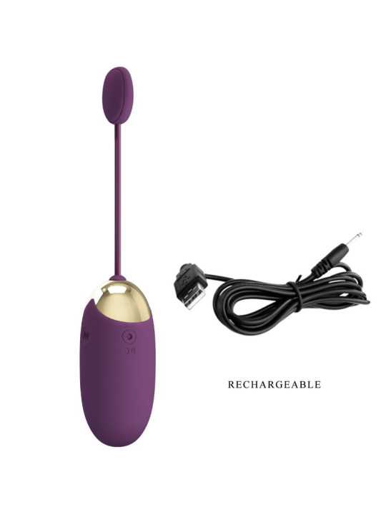 HUEVO VIBRADOR ABNER APP LILA CON CONTROL REMOTO DE LA MARCA PRETTY LOVE