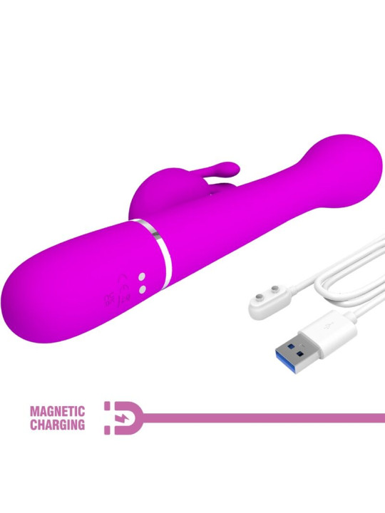 VIBRADOR RABBIT 3 EN 1 MULTIFUNCIÓN 7 MODOS VIOLETA DE LA MARCA PRETTY LOVE FLIRTATION