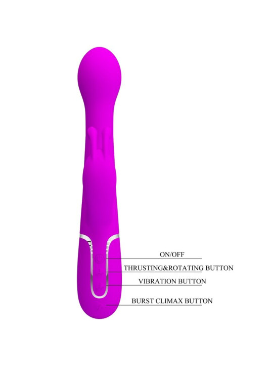 VIBRADOR RABBIT 3 EN 1 MULTIFUNCIÓN 7 MODOS VIOLETA DE LA MARCA PRETTY LOVE FLIRTATION