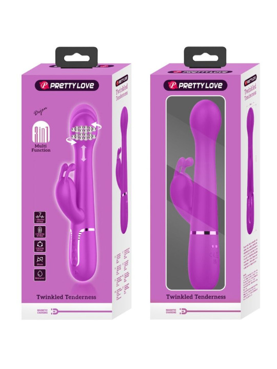 VIBRADOR RABBIT 3 EN 1 MULTIFUNCIÓN 7 MODOS VIOLETA DE LA MARCA PRETTY LOVE FLIRTATION