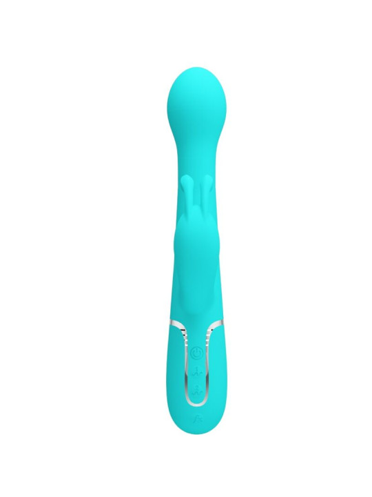 VIBRADOR RABBIT 3 EN 1 MULTIFUNCIÓN 7 MODOS VERDE AGUA DE LA MARCA PRETTY LOVE FLIRTATION