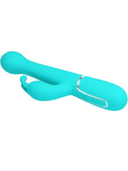VIBRADOR RABBIT 3 EN 1 MULTIFUNCIÓN 7 MODOS VERDE AGUA DE LA MARCA PRETTY LOVE FLIRTATION
