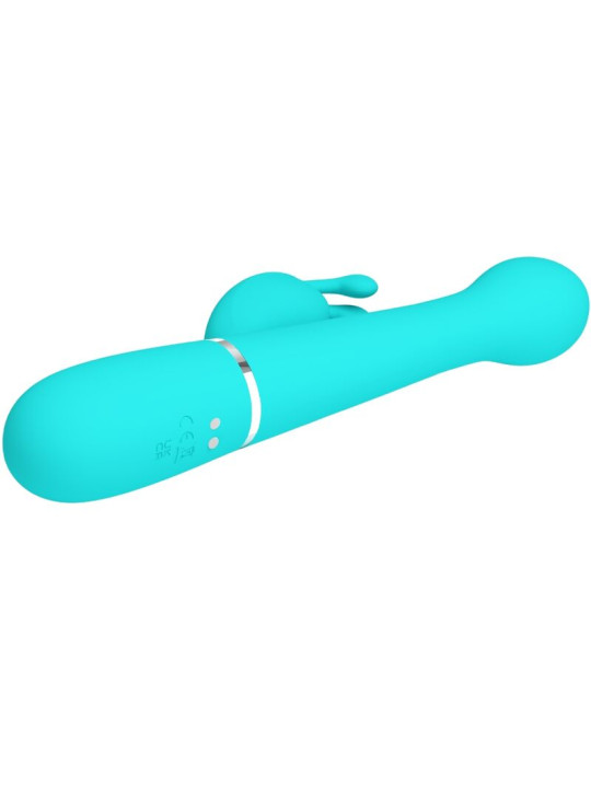 VIBRADOR RABBIT 3 EN 1 MULTIFUNCIÓN 7 MODOS VERDE AGUA DE LA MARCA PRETTY LOVE FLIRTATION