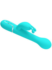 VIBRADOR RABBIT 3 EN 1 MULTIFUNCIÓN 7 MODOS VERDE AGUA DE LA MARCA PRETTY LOVE FLIRTATION