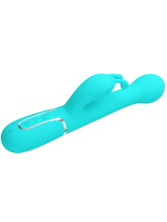 VIBRADOR RABBIT 3 EN 1 MULTIFUNCIÓN 7 MODOS VERDE AGUA DE LA MARCA PRETTY LOVE FLIRTATION