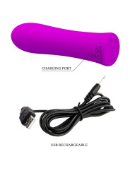 VIBRADOR RECARGABLE 12 VELOCIDADES SILICONA VIOLETA DE LA MARCA PRETTY LOVE FLIRTATION