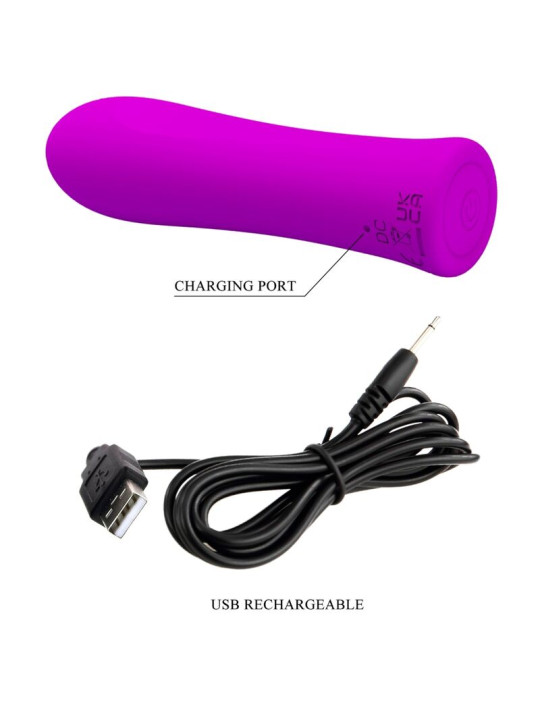 VIBRADOR RECARGABLE 12 VELOCIDADES SILICONA VIOLETA DE LA MARCA PRETTY LOVE FLIRTATION