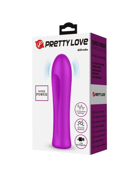 VIBRADOR RECARGABLE 12 VELOCIDADES SILICONA VIOLETA DE LA MARCA PRETTY LOVE FLIRTATION