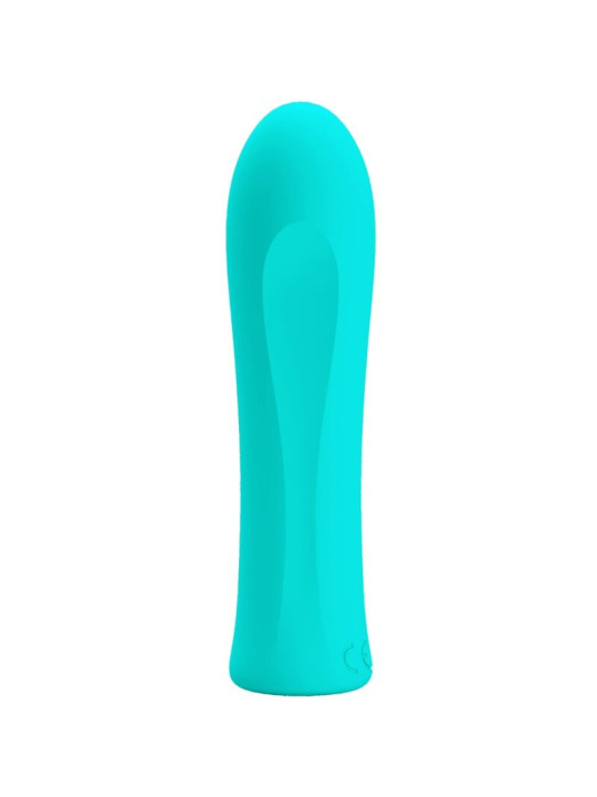 VIBRADOR RECARGABLE 12 MODOS SILICONA VERDE AGUA DE LA MARCA PRETTY LOVE FLIRTATION