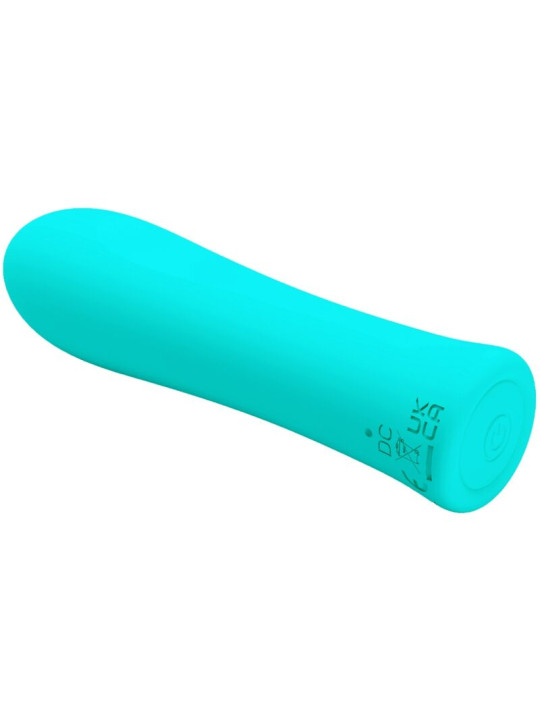 VIBRADOR RECARGABLE 12 MODOS SILICONA VERDE AGUA DE LA MARCA PRETTY LOVE FLIRTATION