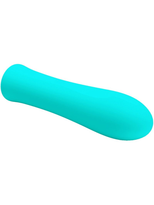 VIBRADOR RECARGABLE 12 MODOS SILICONA VERDE AGUA DE LA MARCA PRETTY LOVE FLIRTATION