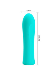 VIBRADOR RECARGABLE 12 MODOS SILICONA VERDE AGUA DE LA MARCA PRETTY LOVE FLIRTATION