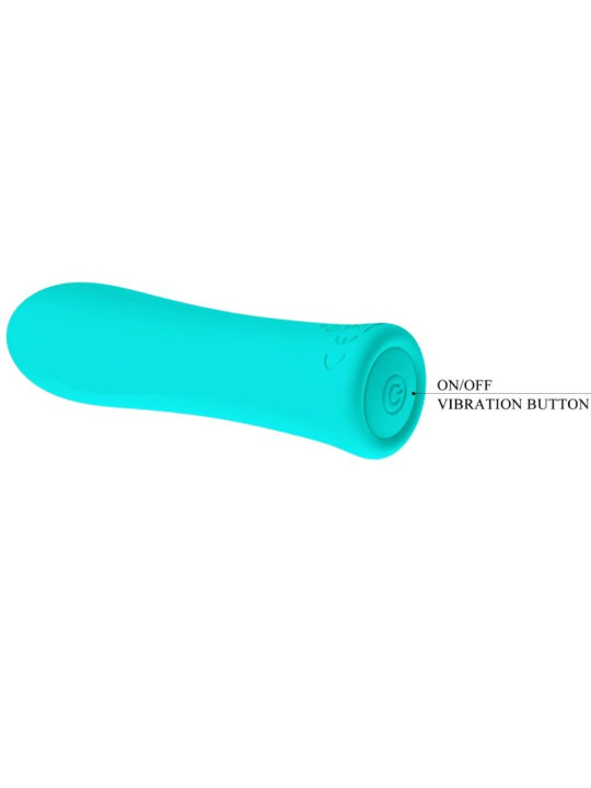 VIBRADOR RECARGABLE 12 MODOS SILICONA VERDE AGUA DE LA MARCA PRETTY LOVE FLIRTATION