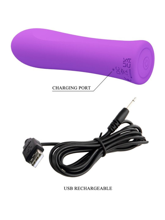 VIBRADOR RECARGABLE 12 VELOCIDADES SILICONA SUAVE DE LA MARCA PRETTY LOVE FLIRTATION