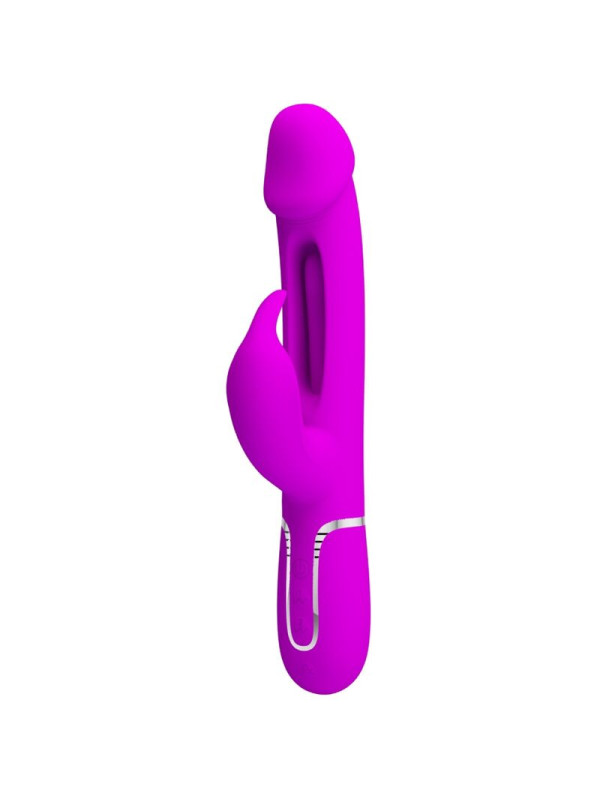 VIBRADOR RABBIT 3 EN 1 CON LENGUA Y VIBRACIÓN INTENSA DE LA MARCA PRETTY LOVE FLIRTATION