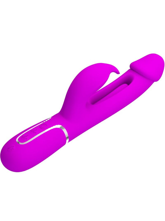 VIBRADOR RABBIT 3 EN 1 CON LENGUA Y VIBRACIÓN INTENSA DE LA MARCA PRETTY LOVE FLIRTATION