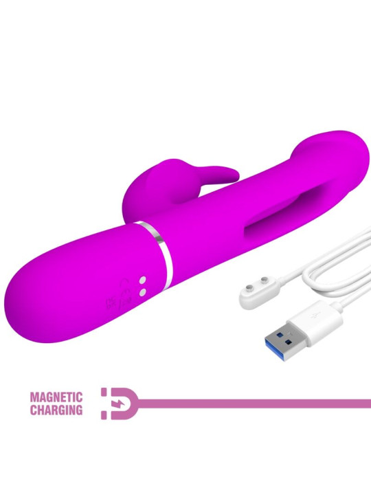 VIBRADOR RABBIT 3 EN 1 CON LENGUA Y VIBRACIÓN INTENSA DE LA MARCA PRETTY LOVE FLIRTATION