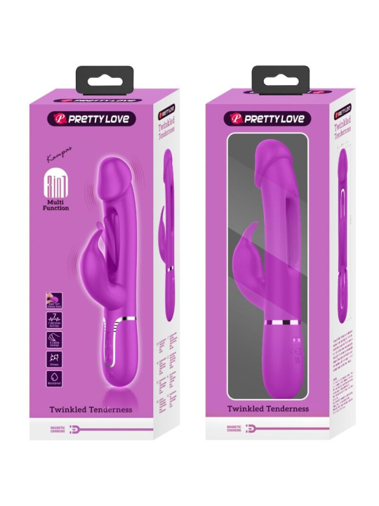 VIBRADOR RABBIT 3 EN 1 CON LENGUA Y VIBRACIÓN INTENSA DE LA MARCA PRETTY LOVE FLIRTATION