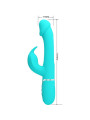 VIBRADOR RABBIT 3 EN 1 CON LENGUA VERDE AGUA RECARGABLE DE LA MARCA PRETTY LOVE FLIRTATION