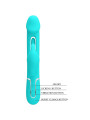 VIBRADOR RABBIT 3 EN 1 CON LENGUA VERDE AGUA RECARGABLE DE LA MARCA PRETTY LOVE FLIRTATION