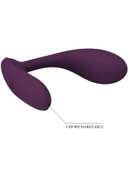 VIBRADOR G-SPOT 12 MODOS APP CONTROL LILA RECARGABLE DE LA MARCA PRETTY LOVE FLIRTATION