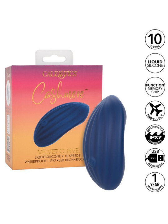 MASAJEADOR VIBRADOR CASHMERE VELVET CURVE AZUL DE LA MARCA CALEXOTICS