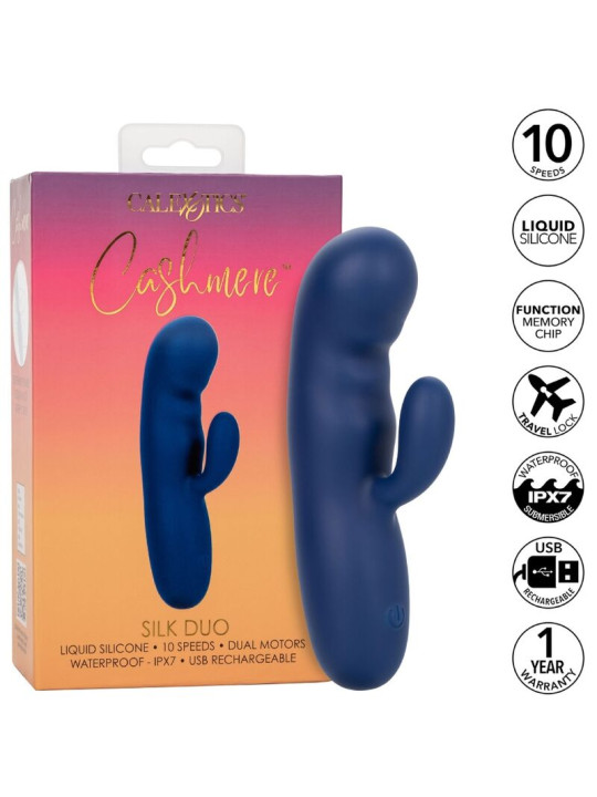 MASAJEASTOR DUAL CASHMERE SILK AZUL - 10 VELOCIDADES DE LA MARCA CALEXOTICS