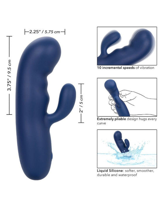 MASAJEASTOR DUAL CASHMERE SILK AZUL - 10 VELOCIDADES DE LA MARCA CALEXOTICS