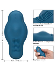 MASAJEADOR DUAL RIDER CONTROL REMOTO 12 VIBRACIONES AZUL DE LA MARCA CALEXOTICS