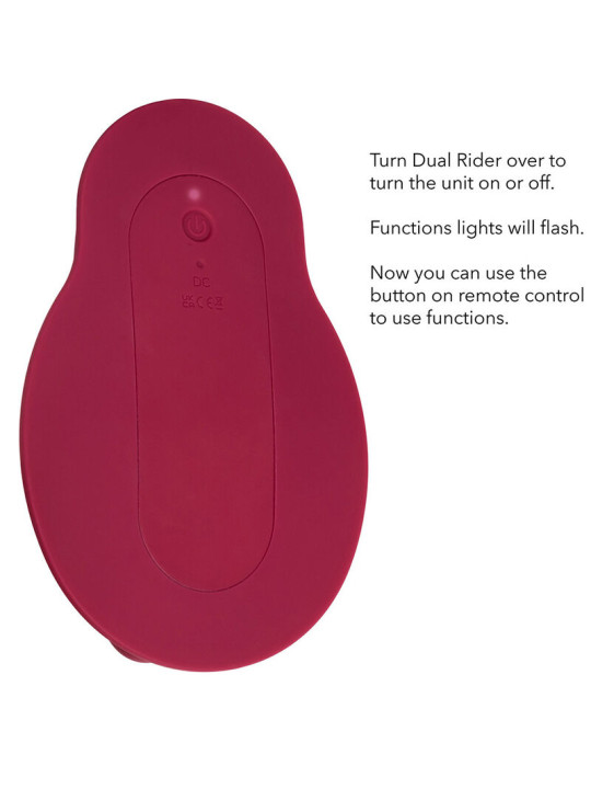 MASAJEADOR DUAL RIDER CONTROL REMOTO 12 MODOS ROJO DE LA MARCA CALEXOTICS