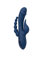 VIBRADOR TRIPLE ESTIMULACIÓN AZUL RECARGABLE DE LA MARCA CALEXOTICS