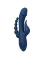 VIBRADOR TRIPLE ESTIMULACIÓN AZUL RECARGABLE DE LA MARCA CALEXOTICS