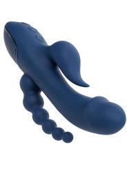 VIBRADOR TRIPLE ESTIMULACIÓN AZUL RECARGABLE DE LA MARCA CALEXOTICS