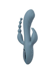 VIBRADOR TRIPLE ACCIÓN CON ESTIMULADOR Y COLA DE LA MARCA CALEXOTICS