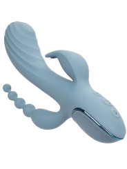 VIBRADOR TRIPLE ACCIÓN CON ESTIMULADOR Y COLA DE LA MARCA CALEXOTICS