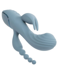 VIBRADOR TRIPLE ACCIÓN CON ESTIMULADOR Y COLA DE LA MARCA CALEXOTICS