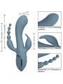 VIBRADOR TRIPLE ACCIÓN CON ESTIMULADOR Y COLA DE LA MARCA CALEXOTICS