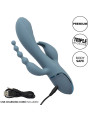VIBRADOR TRIPLE ACCIÓN CON ESTIMULADOR Y COLA DE LA MARCA CALEXOTICS
