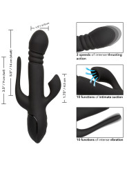 VIBRADOR TRIPLE ACCIÓN EUPHORIA NEGRO DE LA MARCA CALEXOTICS