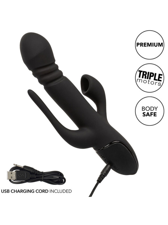 VIBRADOR TRIPLE ACCIÓN EUPHORIA NEGRO DE LA MARCA CALEXOTICS