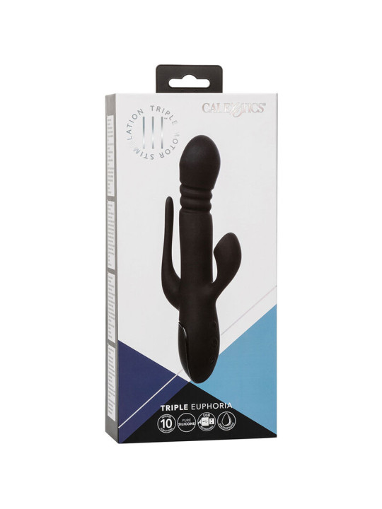 VIBRADOR TRIPLE ACCIÓN EUPHORIA NEGRO DE LA MARCA CALEXOTICS