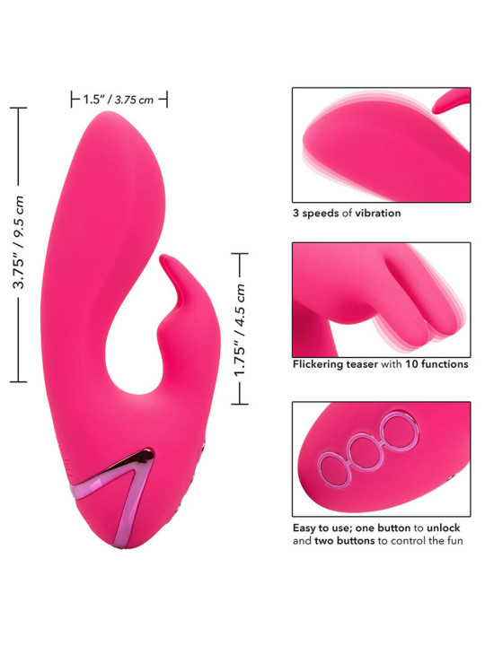 VIBRADOR RABBIT DUAL MOTOR SILICONA PREMIUM CALIFORNIA DREAMING DE LA MARCA CALEXOTICS