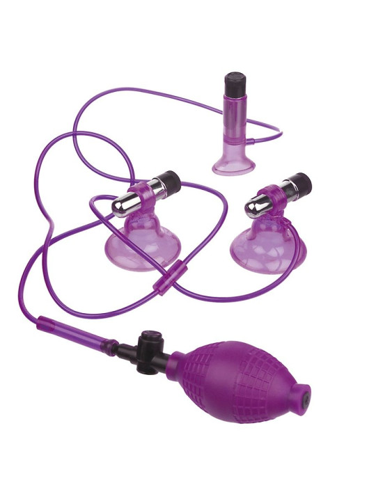 SUCCIONADOR VIBRADOR TRIPLE ESTIMULACIÓN CLÍTORIS Y PEZONES DE LA MARCA FETISH FANTASY SERIES