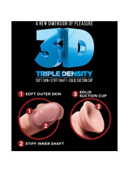 DILDO REALISTA TRIPLE DENSIDAD 18 CM VENTOSA DE LA MARCA KING COCK PLUS