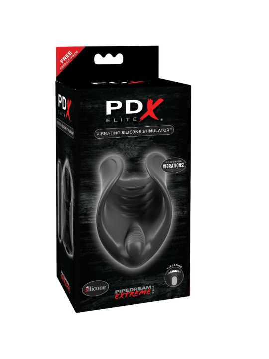 ESTIMULADOR VIBRADOR DE PENE CON SILICONA SUAVE DE LA MARCA PDX ELITE