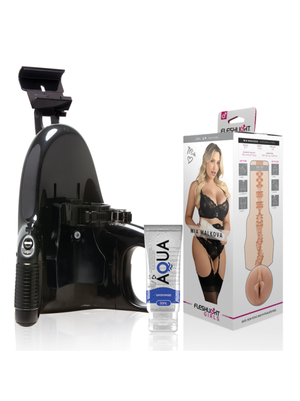 FLESHLIGHT MIA MALKOVA VAGINA LVL UP + UNIVERSAL LAUNCH + LUBRICANTE DE LA MARCA FLESHLIGHT GIRLS