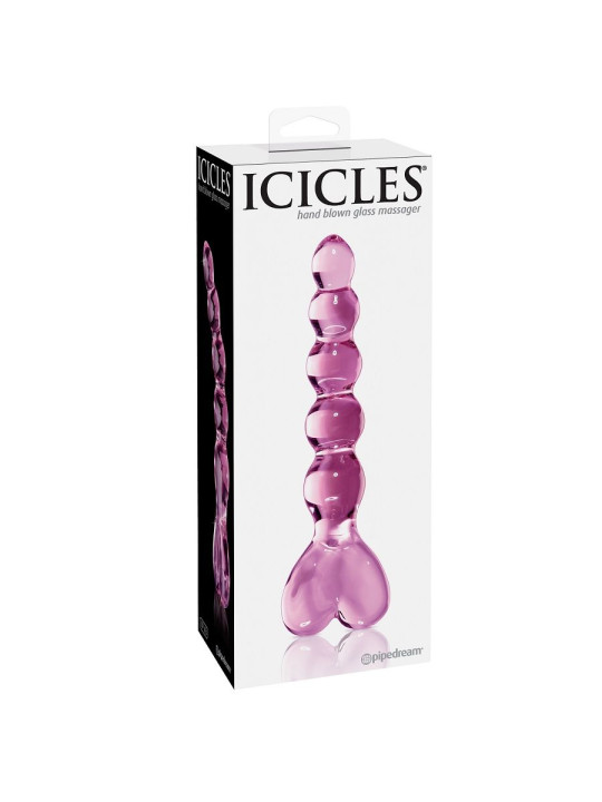 MASAJEADOR DE VIDRIO CON FORMA DE CORAZÓN PARA ESTIMULACIÓN ÍNTIMA DE LA MARCA ICICLES
